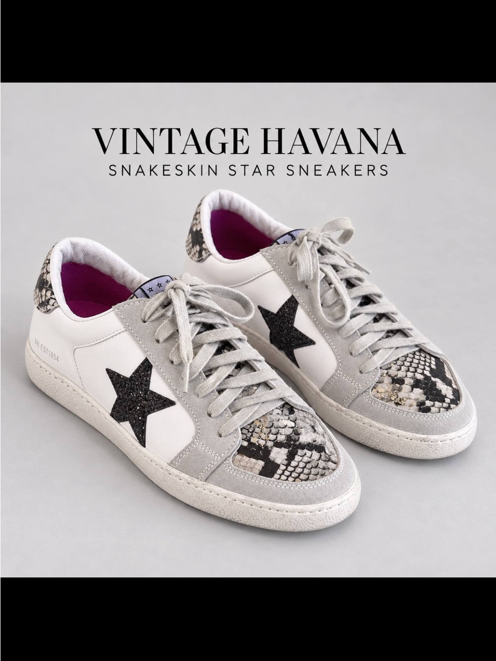 Vintage Havana Snakeskin Star Sneakers women’s size 10